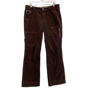 Eddie Bauer Corduroy Pants Bootcut Womens Sz 12 Brown Gorpcore Cargo Camp Cabin